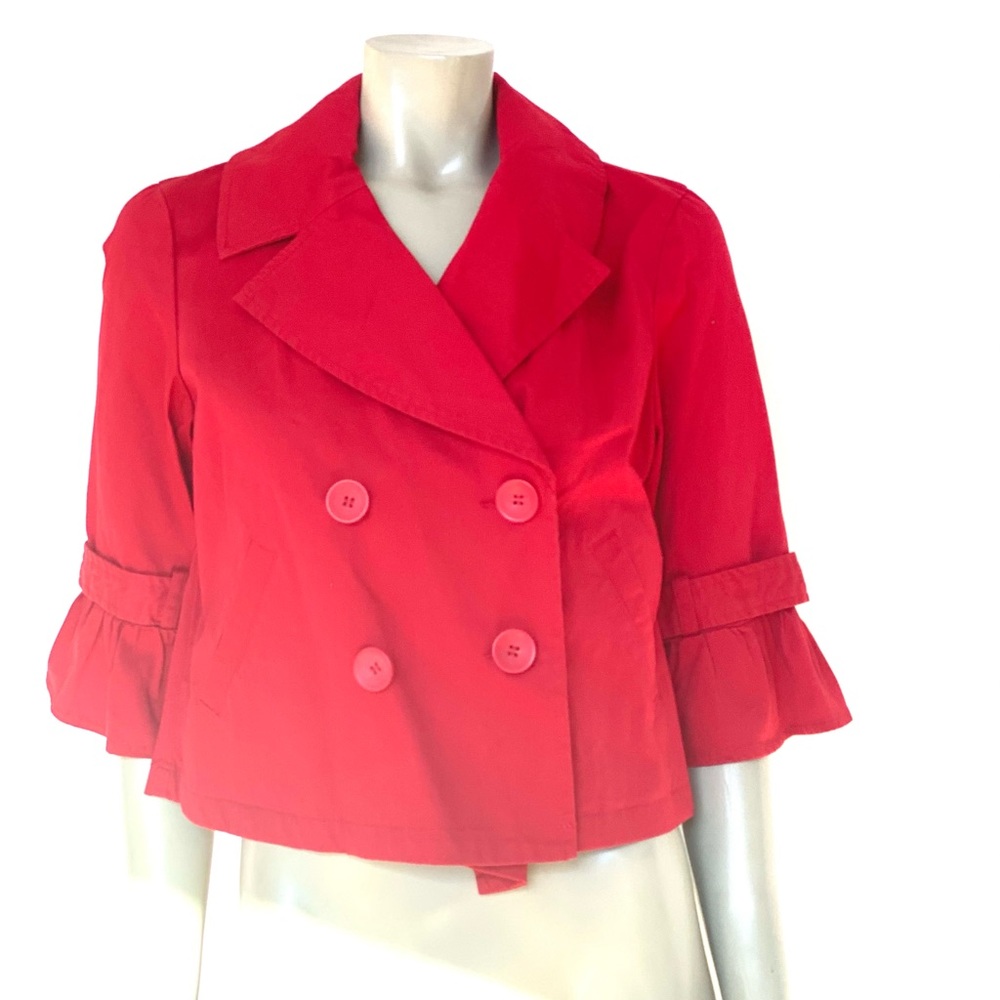 LAL 3/4 Sleeve Red Short Spring Summer Coat